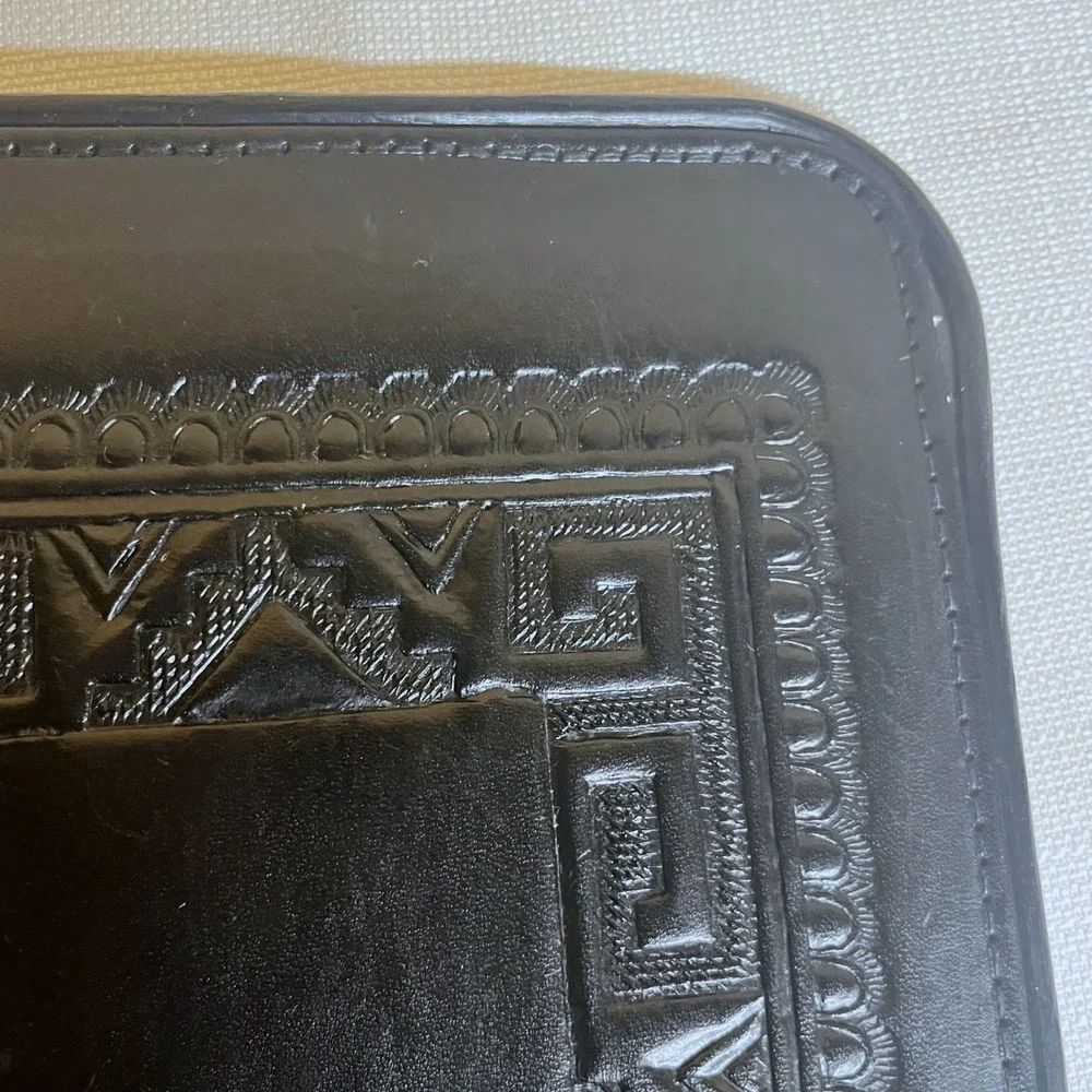 Vintage DYMSA‎ Black Mexico Genuine Leather Embossed 